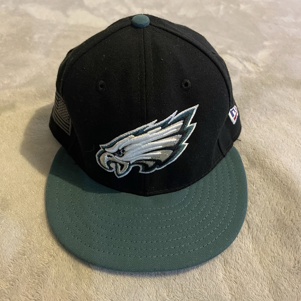 Vintage Philadelphia Eagles Cap Men One Size Black New Era Hat Snapback Made USA